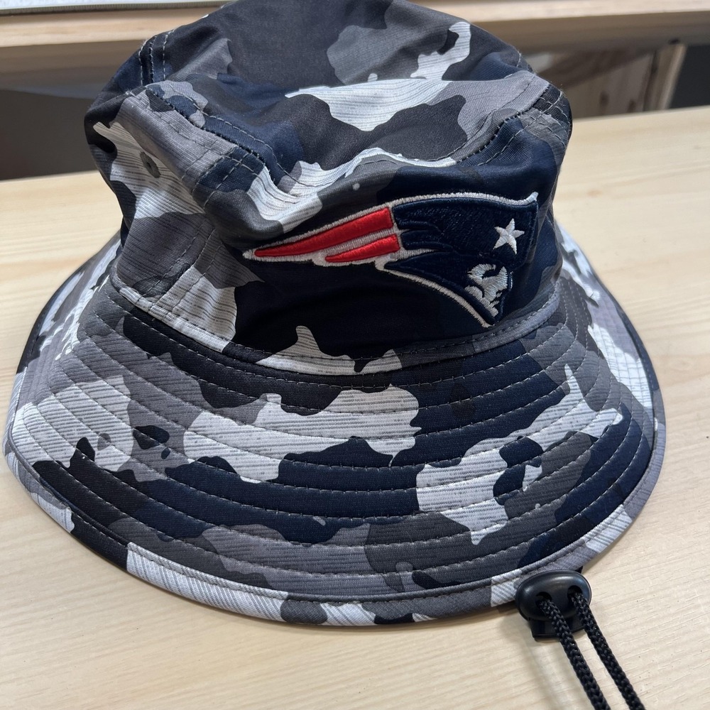 New England Patriots Hat Cap Mens One Size Gray Camo NFL Football New Era Bucket